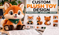 design custom plushie reference sheet stuffed animal character ych concept