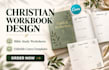 design christian workbook design, bible study worksheets, canva templates