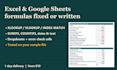 fix or write excel and google sheets formulas