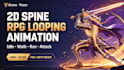 create 2d spine rpg looping animation, idle walk run attacks for unity