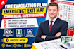 fire evacuation plan, emergency exit map, commercial safety drawing