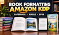 format amazon KDP, book layout design, paperback and ebook