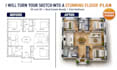 create colored 2d, 3d floor plan rendering