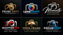 design a professional, photography, videography, studio, or media camera logo
