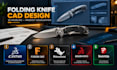 create a folding knife cad models for locking mechanism and cnc manufacturing