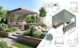 design 3d backyard, pool, patio, and outdoor living