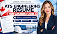 write an ats engineering resume for canadian jobs