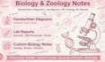 create aesthetic biology and zoology handwritten notes