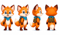 create a cute animal character turnaround sheet