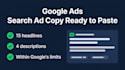 write google ads search ad copy with 15 headlines and 4 descriptions