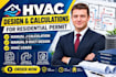 manual j calculation, manual d duct design, hvac loads residential permit
