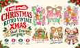create christmas, retro vintage xmas tshirt design