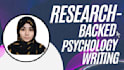 write research backed mental health and wellness blog posts