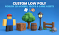 create low poly roblox 3d models, props and game assets in blender