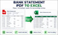 convert bank statement PDF to clean excel