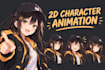 create 2d character animation, rigging, cartoon animation and moho pro services