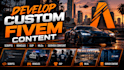 develop custom fivem scripts, vehicles, eup, mlos and server content