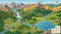 design illustrated hiking map, trail map, outdoor map, nature and recreation map