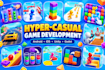develop hyper casual mobile game, hypercasual, puzzle, arcade, top down game