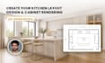 create your kitchen layout design and cabinet rendering