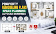 create property remodeling plans, space planning autocad drawings