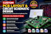 design custom pcb layout, circuit schematic and gerber files