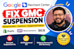 fix google merchant center suspension and misrepresentation