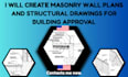 design masonry wall plans and structural drawings for building permits approval