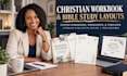 design christian workbook layouts, bible study worksheets, canva templat