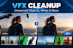 do vfx cleanup, unwanted object removal, wire removal and rotoscoping
