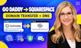 transfer cloudflare, godaddy domain  to squarespace website dns connection fix