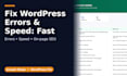 fix wordpress errors, speed up your site and fix on page SEO