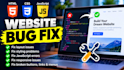 fix HTML CSS and javascript website bugs
