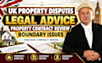 draft legal advice for UK boundary and property dispute purchase contract review