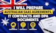 prepare australian saas agreements, IT contracts and dpa documents