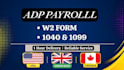 do payroll, adp stubs ,w2 1099 and 1040, paychecks