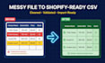 clean your supplier spreadsheet into an import ready shopify CSV