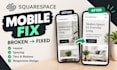 fix squarespace mobile responsive issues, layout, text and spacing
