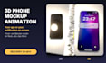 create a 3d phone mockup animation for your app
