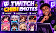 make twitch chibi emotes, chibi avatar and custom twitch emotes