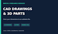 create a 2d cad drawing or simple 3d mechanical part model