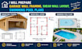 prepare garage wall framing, shear wall layout, swimming pool plans