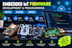 develop embedded iot firmware for esp32 ,stm32, nrf52 ,ble ,mqtt, lora ,rtos