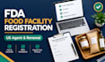do fda food facility registration, US agent and renewal