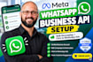setup whatsapp business API, cloud API, bulk messaging and click to whatsapp ads