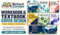 design a clean professional textbook and workbook cover for education publishers