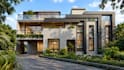design house exterior and realistic 3d render for house renovation visualization