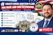 create house addition plans for rear and side extensions