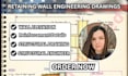 design engineered retaining wall drawings, sections and reinforcement details