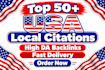manually submit 50 USA local citations with nap consistency